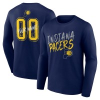 Indiana Pacers Navy Hustle Custom Long Sleeve T-Shirt