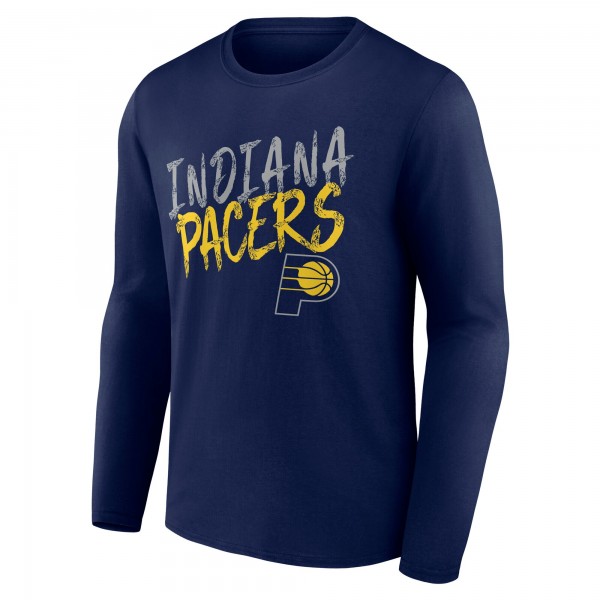 Indiana Pacers Navy Hustle Custom Long Sleeve T-Shirt