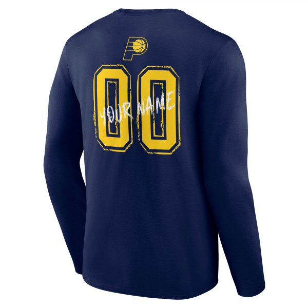 Indiana Pacers Navy Hustle Custom Long Sleeve T-Shirt