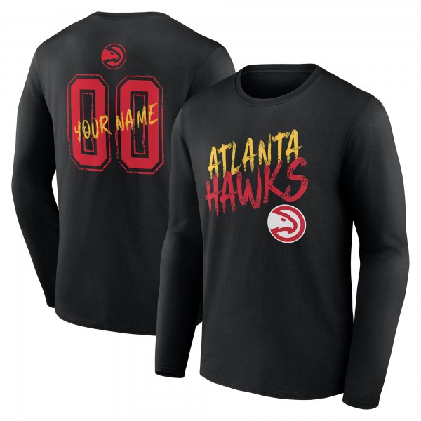 Футболка с длинным рукавом Atlanta Hawks Black Hustle Custom