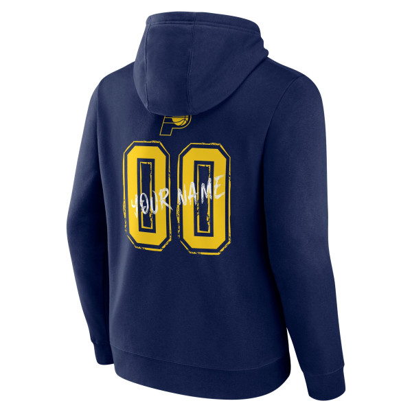 Indiana Pacers Navy Hustle Custom Pullover Hoodie