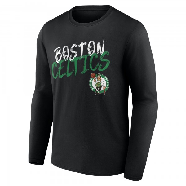 Boston Celtics Black Hustle Custom Long Sleeve T-Shirt