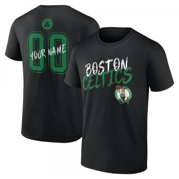 Boston Celtics Black Hustle Custom T-Shirt