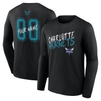 Charlotte Hornets Black Hustle Custom Long Sleeve T-Shirt