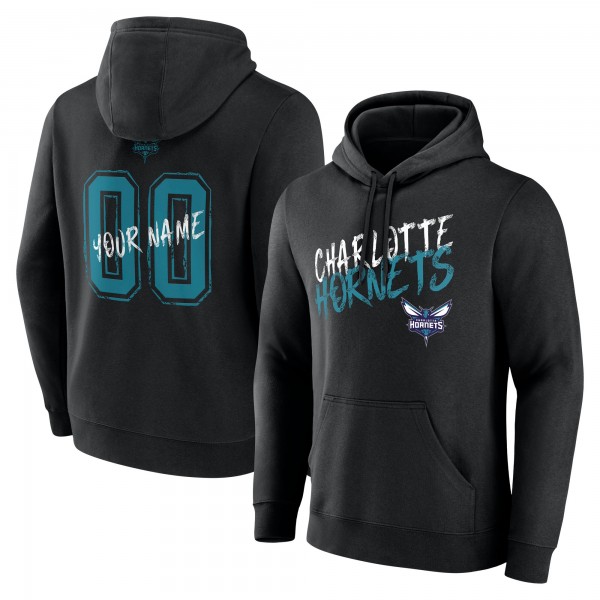 Charlotte Hornets Black Hustle Custom Pullover Hoodie