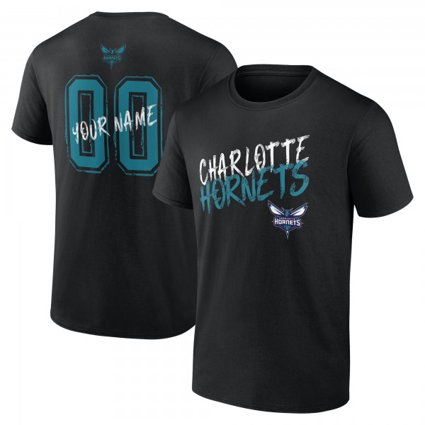 Charlotte Hornets Black Hustle Custom T-Shirt