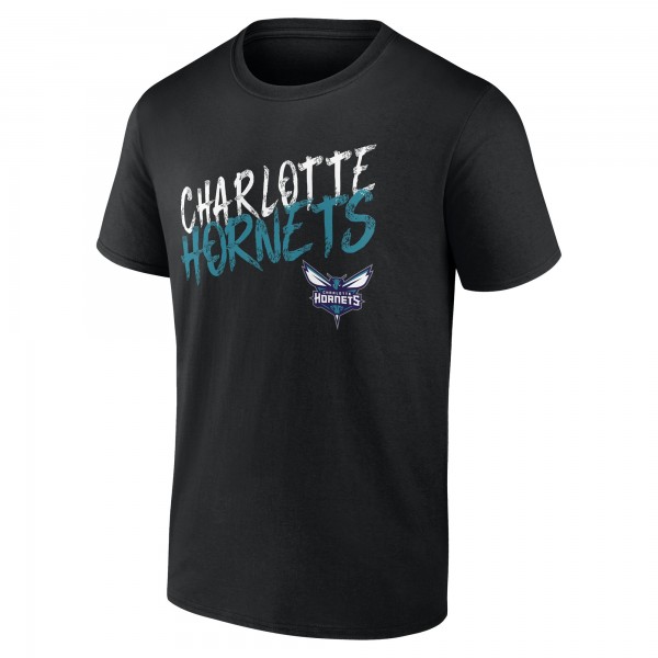Charlotte Hornets Black Hustle Custom T-Shirt