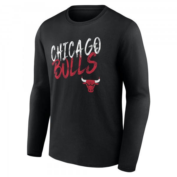 Именная футболка с длинным рукавом Chicago Bulls Black Hustle