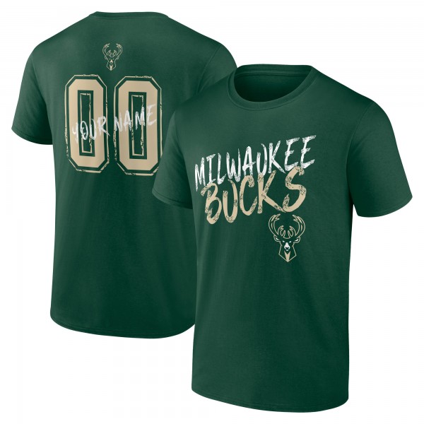 Milwaukee Bucks Hunter Green Hustle Custom T-Shirt