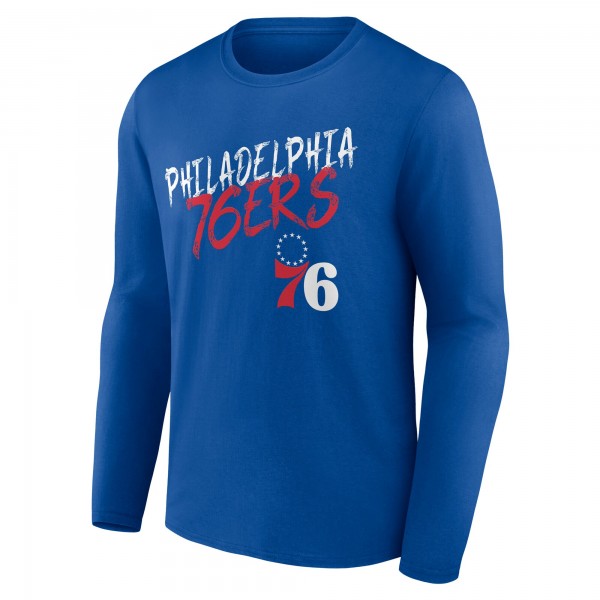 Philadelphia 76ers Royal Hustle Custom Long Sleeve T-Shirt