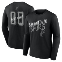 Именная футболка с длинным рукавом San Antonio Spurs Black Hustle