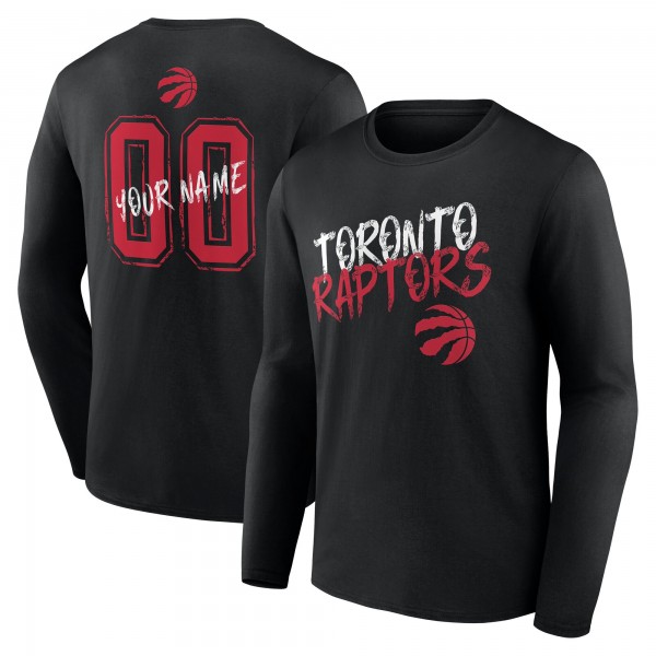 Toronto Raptors Black Hustle Custom Long Sleeve T-Shirt