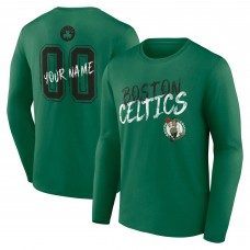 Boston Celtics Kelly Green Hustle Custom Long Sleeve T-Shirt