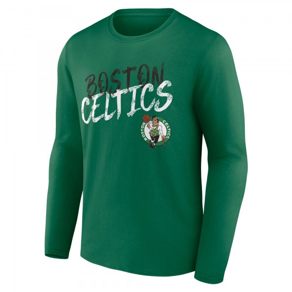 Boston Celtics Kelly Green Hustle Custom Long Sleeve T-Shirt