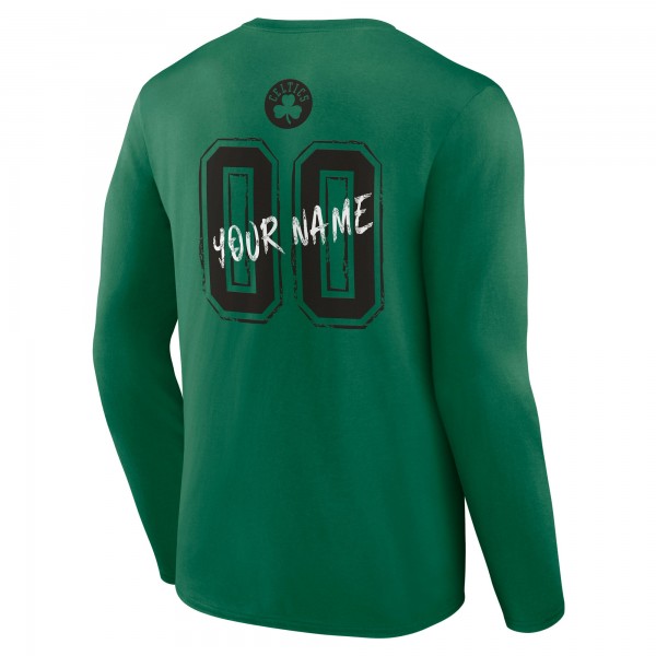 Boston Celtics Kelly Green Hustle Custom Long Sleeve T-Shirt