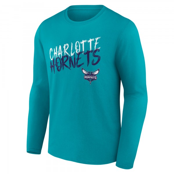 Charlotte Hornets Teal Hustle Custom Long Sleeve T-Shirt