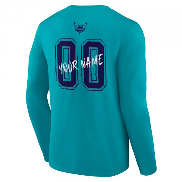 Charlotte Hornets Teal Hustle Custom Long Sleeve T-Shirt