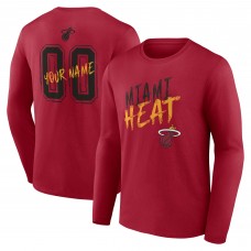 Miami Heat Red Hustle Custom Long Sleeve T-Shirt