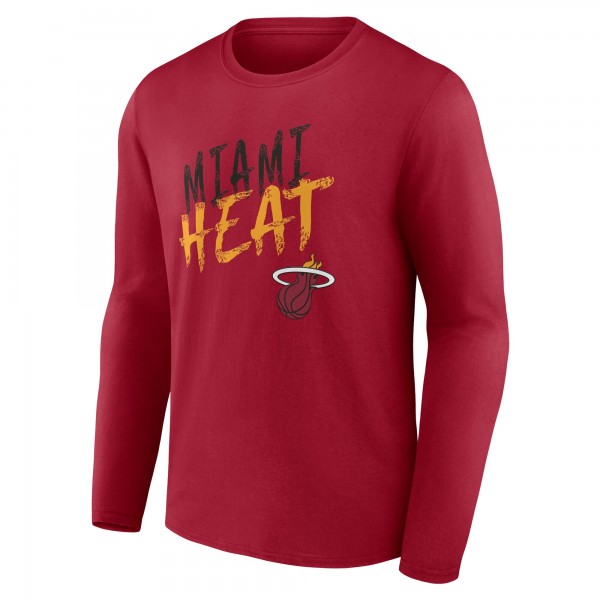 Miami Heat Red Hustle Custom Long Sleeve T-Shirt