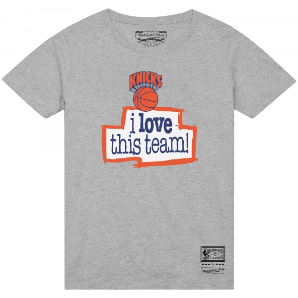 New York Knicks Mitchell & Ness Heather Gray I Love This Team T-Shirt