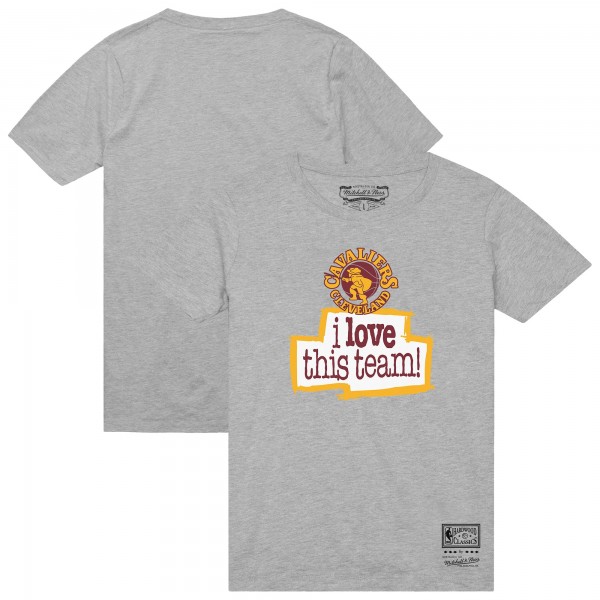 Cleveland Cavaliers Mitchell & Ness Heather Gray I Love This Team T-Shirt