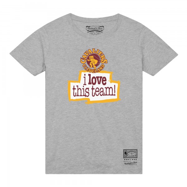Cleveland Cavaliers Mitchell & Ness Heather Gray I Love This Team T-Shirt