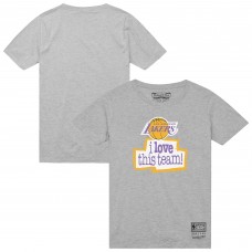 Футболка Los Angeles Lakers Mitchell & Ness Heather Gray I Love This Team
