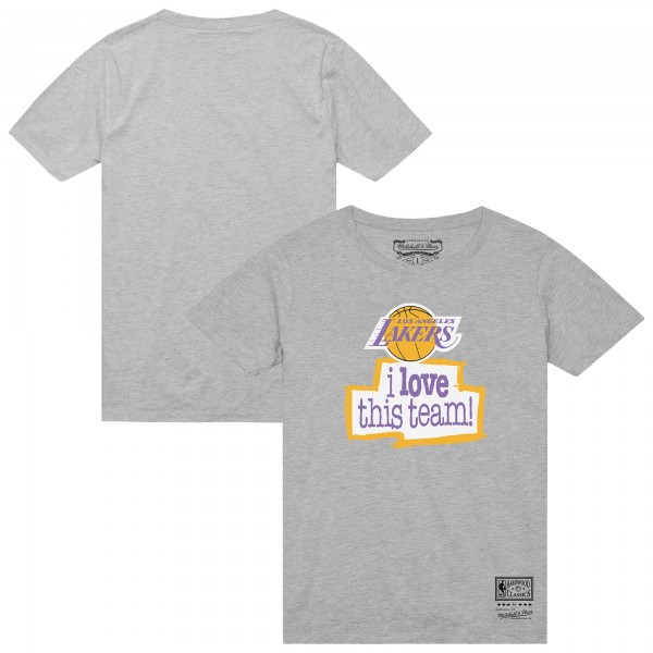 Футболка Los Angeles Lakers Mitchell & Ness Heather Gray I Love This Team