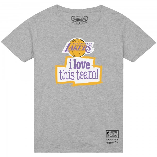 Футболка Los Angeles Lakers Mitchell & Ness Heather Gray I Love This Team