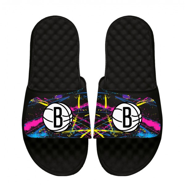 Unisex Brooklyn Nets ISlide x Staycool Black Slide Sandals