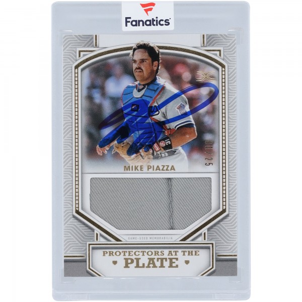 Mike Piazza Los Angeles Dodgers Autographed 2022 Topps Definitive Collection Protectors At The Plate Game-Used Relic #PPR-MP #1/25 BAS Letter Authenticated Card