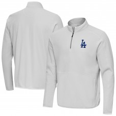 Los Angeles Dodgers Antigua Gray Step Up Quarter-Zip Pullover