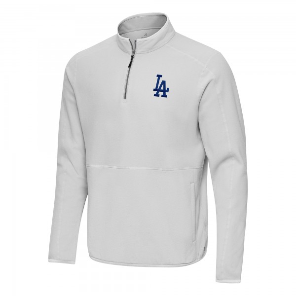 Los Angeles Dodgers Antigua Gray Step Up Quarter-Zip Pullover