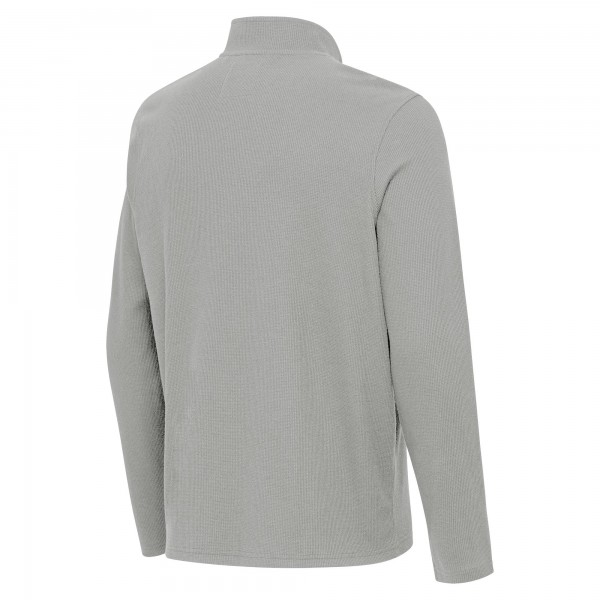 Los Angeles Dodgers Antigua Heather Gray Sync Tri-Blend Quarter-Zip Pullover