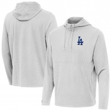 Los Angeles Dodgers Antigua Gray Connected Quarter-Zip Pullover Hoodie