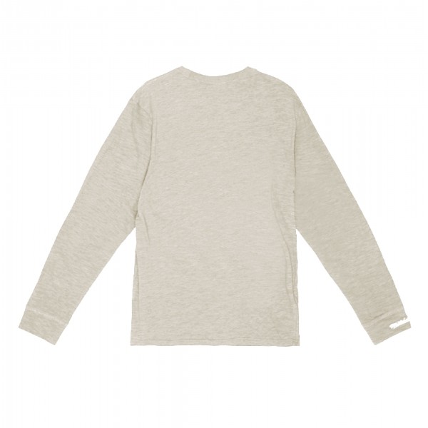 New York Knicks Mitchell & Ness Cream Striped Logo Lockup Premium T-Shirt