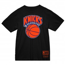 New York Knicks Mitchell & Ness Black Hardwood Classics Vintage Logo T-Shirt
