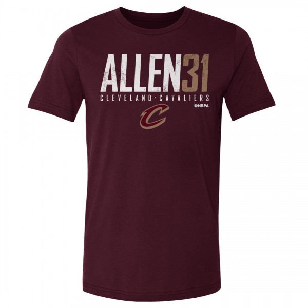 Cleveland Cavaliers Jarrett Allen 500 Level Wine Elite Player T-Shirt