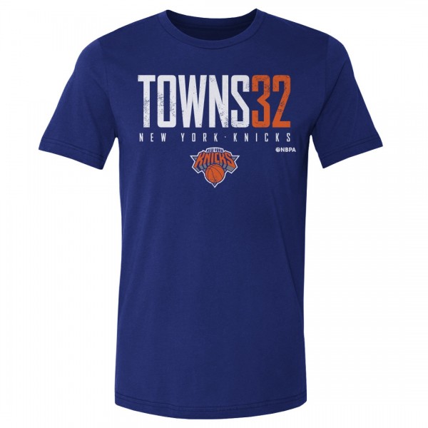 New York Knicks Karl-Anthony Towns 500 Level Blue Elite Player T-Shirt