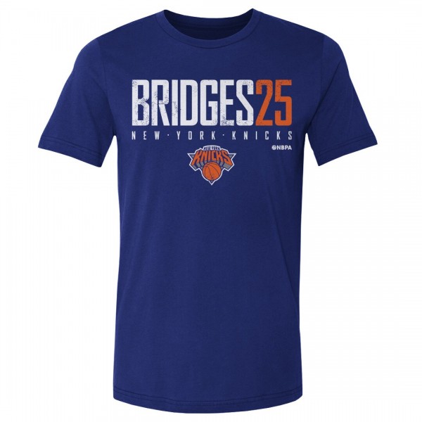 New York Knicks Mikal Bridges 500 Level Blue Elite Player T-Shirt