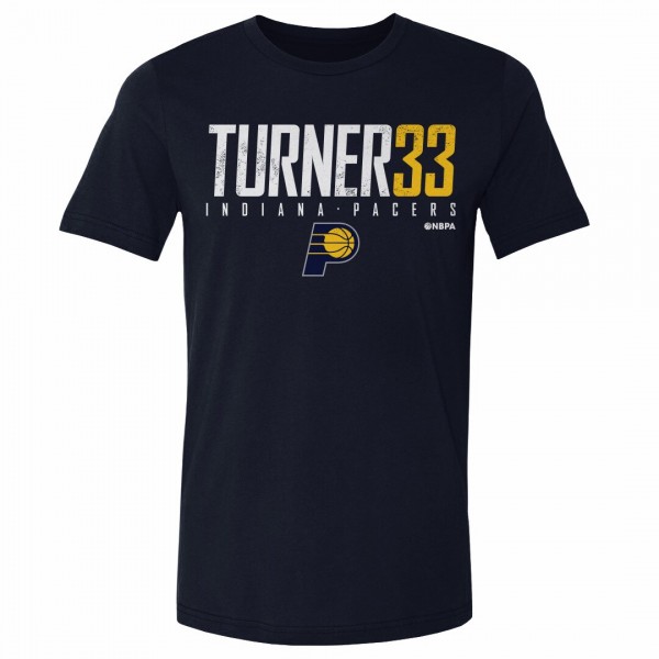 Indiana Pacers Myles Turner 500 Level Navy Elite Player T-Shirt