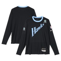 Футболка с длинным рукавом Zaccharie Risacher Atlanta Hawks Fanatics Authentic Player-Worn Black Nike City Edition from the 2024-25 NBA Season - Size LT