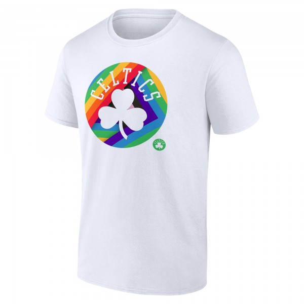 Boston Celtics White Team Logo Pride T-Shirt