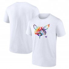 Charlotte Hornets White Team Logo Pride T-Shirt