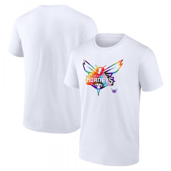 Charlotte Hornets White Team Logo Pride T-Shirt