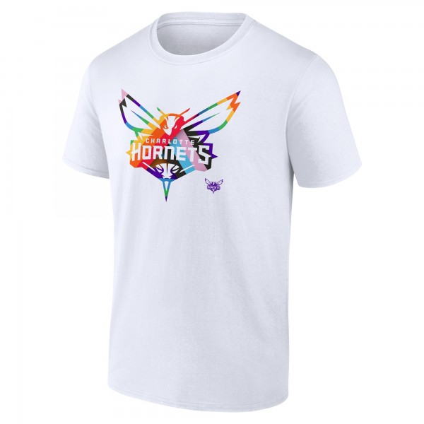Charlotte Hornets White Team Logo Pride T-Shirt