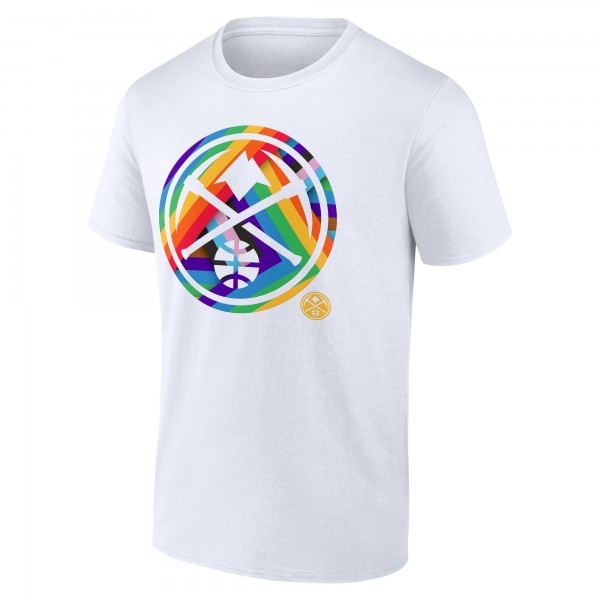 Denver Nuggets White Team Logo Pride T-Shirt