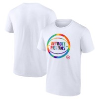 Detroit Pistons White Team Logo Pride T-Shirt