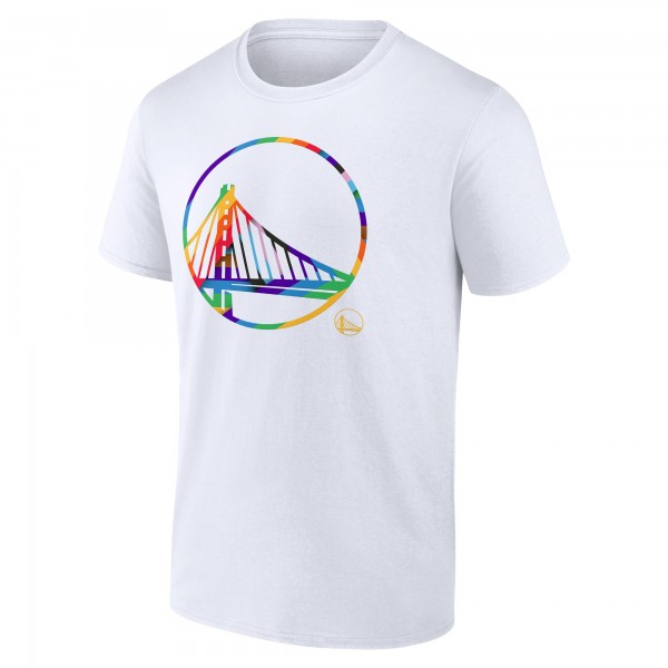 Golden State Warriors White Team Logo Pride T-Shirt