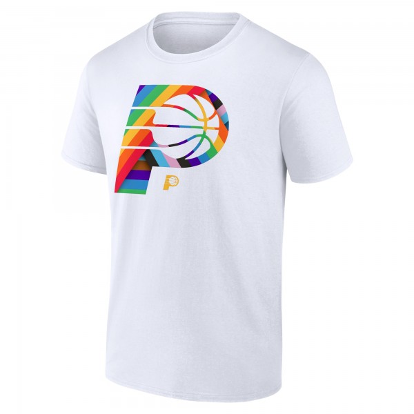 Indiana Pacers White Team Logo Pride T-Shirt